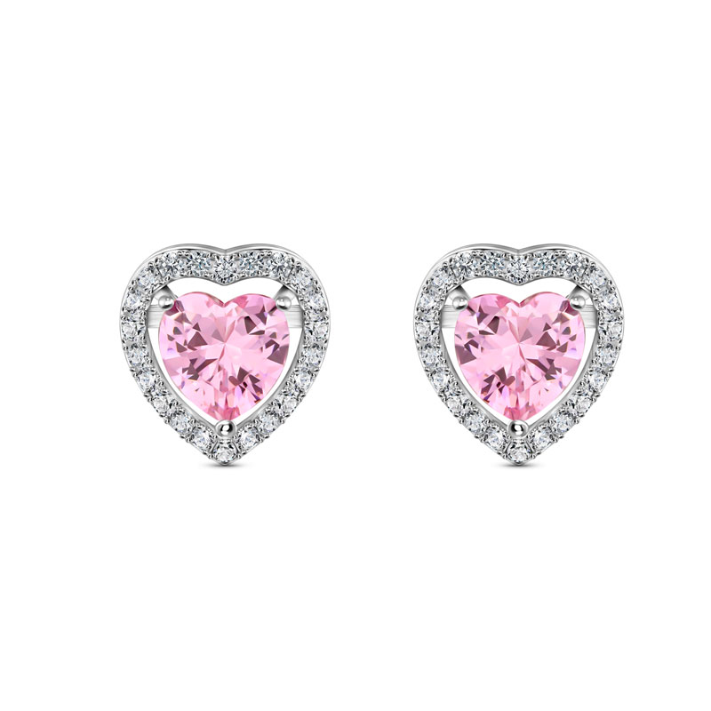 Pink Heart Earrings